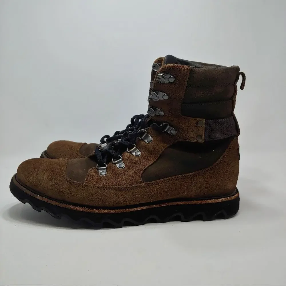 Sorel Mad Mukluk Lace Up Boot‎ NM1926 Brown Black Waterproof 8.5 EU 42 Leather